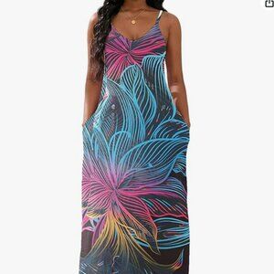 Womens Sleeveless  Loose Long Sexy Maxi Dress